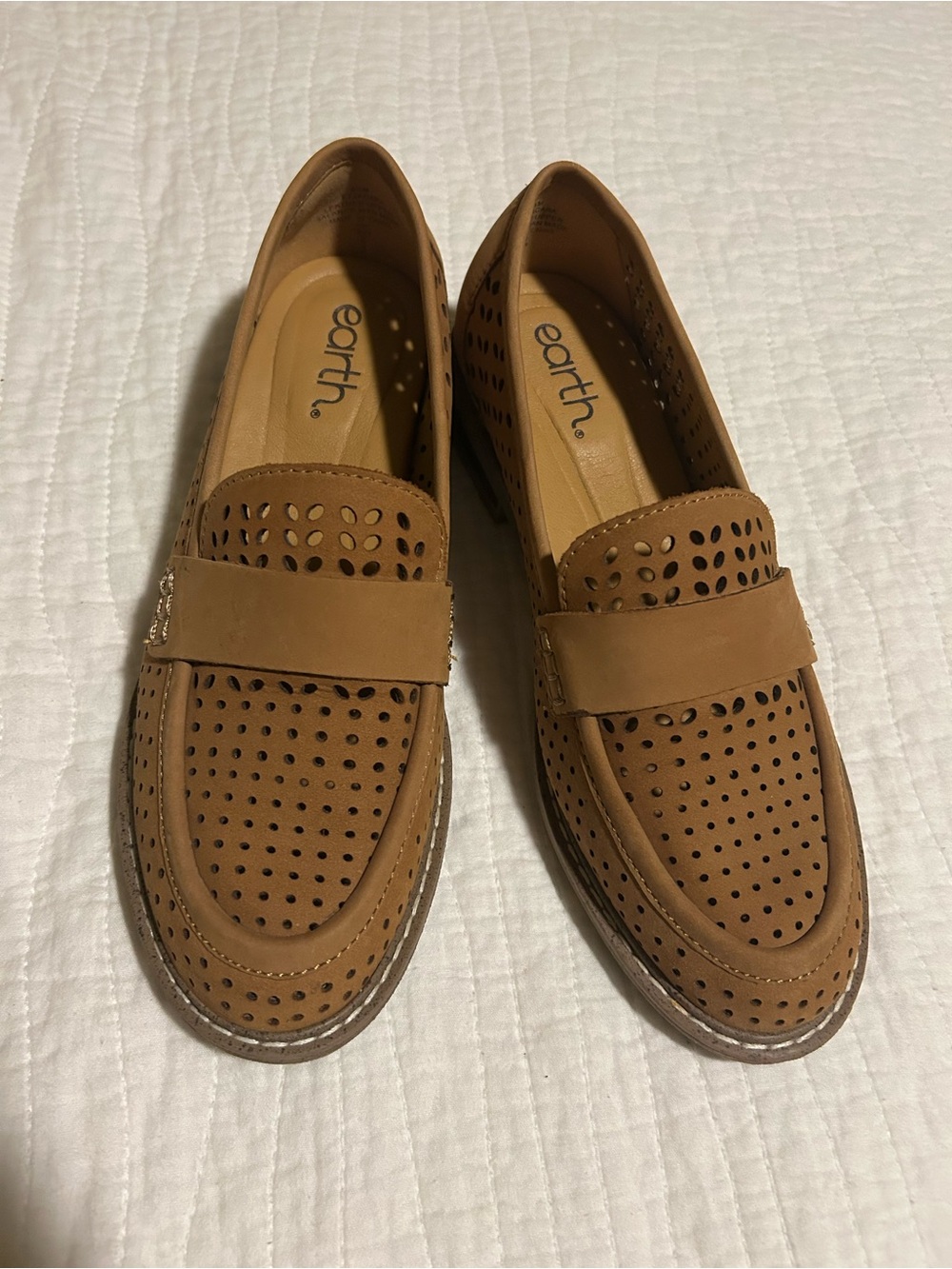 Earth Origins Women’s Perforated Tan Loafers